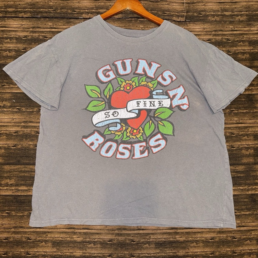 Guns N' Roses So Fine Women's Short Sleeve Graphic T-Shirt Gray Size XL